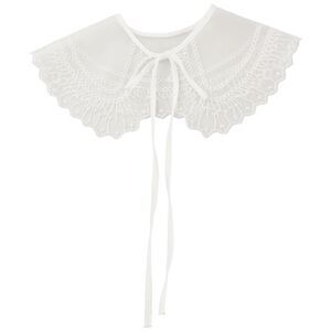 Detachable Fake Collar Semi-Sheer Embroidery Mini Cape Neck Ruff Dickey Collar